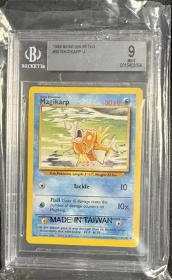 💧Magikarp 35/102 Pokemon Card - 1999 Base Set, BGS 9 Mint - Image 1