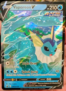 Vaporeon V SWSH150 Holo Promo Sword & Shield Promo Pokemon Holo Near Mint NM - Image 1