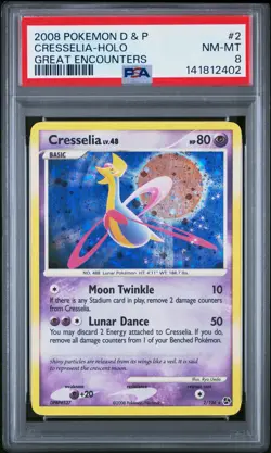 PSA 8 - 2008 POKEMON DIAMOND & PEARL GREAT ENCOUNTERS #2 CRESSELIA - HOLO - Image 1