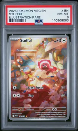 2025 Mega Evolution Series - Mega Evolution Stufful PSA 8 Illustration Rare #154 - Image 1