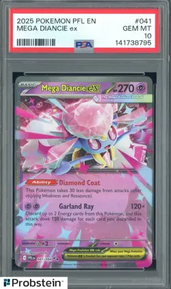2025 Pokemon PFL EN Double Rare #041 Mega Diancie ex PSA 10 GEM MINT - Image 1