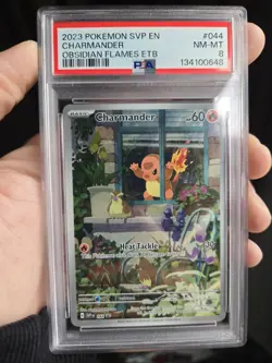 PSA 8 2023 POKEMON SVP EN-SV BLACK STAR PROMO #044 CHARMANDER NM-MT POKEMON - Image 1