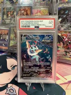 POKEMON VAPOREON VMAX SWSH BLACK STAR PROMO #182 PSA 9 MINT - Image 1