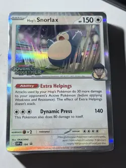 Hop's Snorlax 184 SVP Journey Together Stamped Pre-Release Promo Pokemon - Deck - Image 1