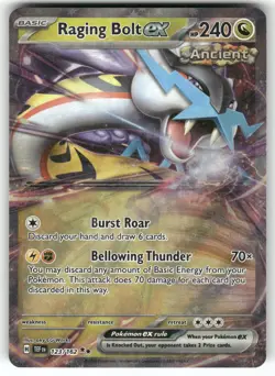POKEMON RAGING BOLT EX 123/162 DOUBLE RARE TEMPORAL FORCES HOLO NM - Image 1