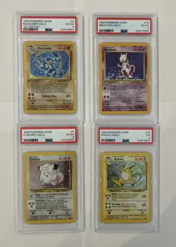 1999 Pokemon TCG Base Set Holo 1st Edition Machamp,Mewtwo,Clefairy,Raichu PSA 4 - Image 1