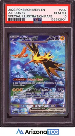 Pokemon 2023 Zapdos ex 202/165 Full Art SIR 151 GEM MINT PSA 10 - Image 1