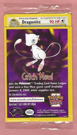 NEW SEALED 1999 Pokemon WB First Movie Black Star Promo Dragonite WOTC #5 - Image 1