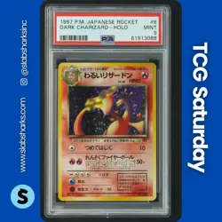 1997 POKEMON JP TEAM ROCKET #006 DARK CHARIZARD HOLO RARE PSA 9 - Image 1