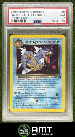 Dark Gyarados PSA 7 2000 Pokemon Team Rocket Holo Prerelease #8/82 1924 - Image 1