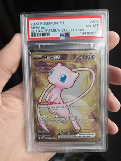 PSA 8 Gold Metal Mew Ex 205/165 Pokemon 151 Ultra Premium Collection Promo PSA 8 - Image 1