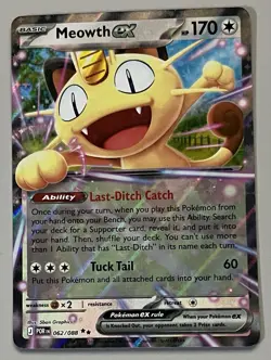 Pokemon Perfect Order Meowth ex Basic Double Rare HoloFoil #062/088 - Image 1