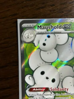 Pokemon TCG Maushold ex 233/182 SV04 Paradox Rift Ultra Rare Full Art Holo NM - Image 3