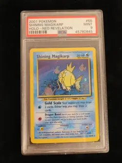 Shining Magikarp Holo 66/64 Neo Revelation PSA 9 Mint 9 Pokemon 2001 - Image 1