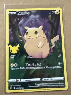 2021 Pokemon SWSH Celebrations Pikachu Holo #005/025 Ylw - Image 1