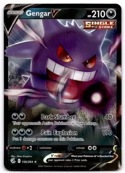 Gengar V 156/264 Holo V Rare Fusion Strike Pokemon Holo Near Mint - Image 1