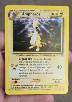 Pokemon Ampharos 1/111 Neo Genesis Holo NM/LP - Image 1