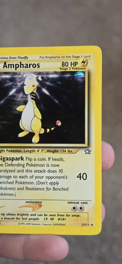 Pokemon Ampharos 1/111 Neo Genesis Holo NM/LP - Image 3