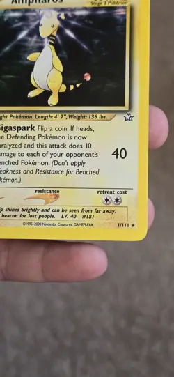 Pokemon Ampharos 1/111 Neo Genesis Holo NM/LP - Image 4