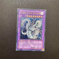 YuGiOh Cyber Twin Dragon CRV-AE035 1st ED Ultimate Rare Asia English Vintage - Image 1