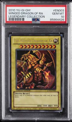 2010 YU-GI-OH! LEGENDARY COLLECTION #EN003 THE WINGED DRAGON OF RA PSA 10 - Image 1