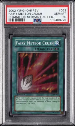 2002 YU-GI-OH! PSV-PHARAOH'S SERVANT 1ST EDITION #063 FAIRY METEOR CRUSH PSA 10 - Image 1