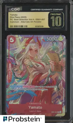 2025 One Piece PC Best Selection Vol.4 #EB01-007 Yamato Parallel CGC 10 PRISTINE - Image 1