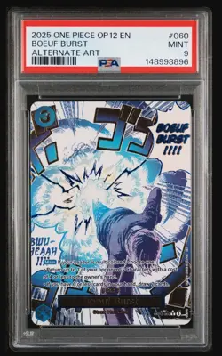 2025 ONE PIECE OP12-LEGACY OF THE MASTER ALTERNATE ART #060 BOEUF BURST PSA 9 - Image 1