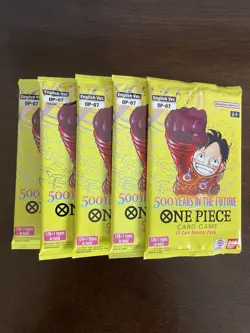 One Piece 500 Years In The Future OP-07 Five 5 Booster Packs Lot English - Image 1