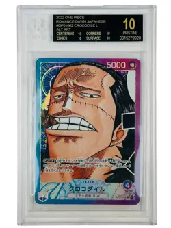 2022 One Piece Romance Dawn Japanese Crocodile L Alt Art BGS 10 Black Label - Image 1