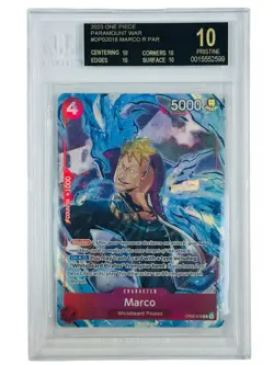 2023 One Piece Paramount War Marco R PAR OP02018 BGS 10 Black Label - Image 1