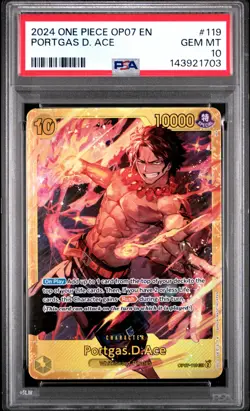 2024 ONE PIECE OP07-500 YEARS IN THE FUTURE #119 PORTGAS D. ACE PSA 10 - Image 1