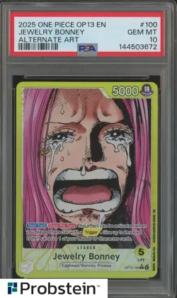 2025 One Piece OP13 #100 Jewelry Bonney Alternate Art PSA 10 GEM MINT - Image 1