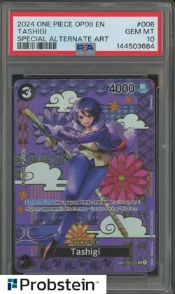 2024 One Piece OP08 En #006 Tashigi Special Alternate Art PSA 10 GEM MINT - Image 1