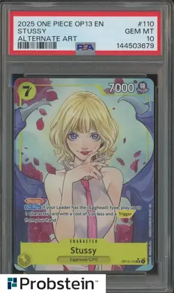 2025 One Piece OP13 #110 Stussy Alternate Art PSA 10 GEM MINT - Image 1