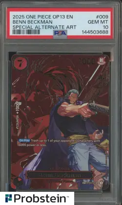 2025 One Piece OP13 En #009 Benn Beckman Special Alternate Art PSA 10 GEM MINT - Image 1