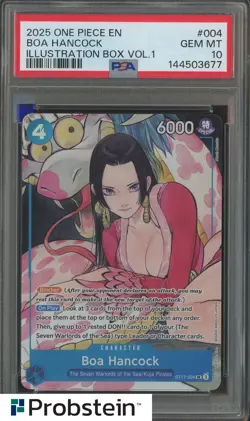 2025 One Piece En #004 Boa Hancock Illustration Box Vol. 1 PSA 10 GEM MINT - Image 1