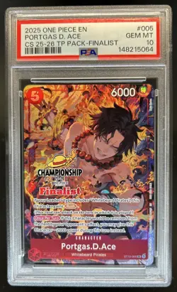 2025 One Piece CS Top Player Pack Finalist Portgas D Ace #ST15-005 PSA 10 - Image 1