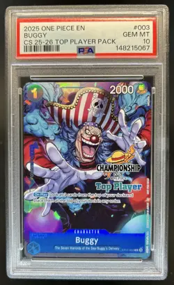 2025 One Piece CS Top Player Pack Buggy #ST17-003 PSA 10 GEM MINT - Image 1
