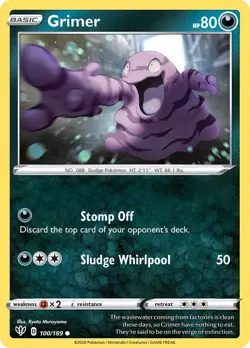 Grimer 100/189 Swsh03: Darkness Ablaze Regular NM-Mint Pokemon Card TCG - Image 1