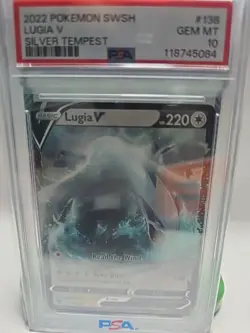 Pokemon Lugia v TCG Card 138/195 Sword & Shield Silver Tempest (PSA 10) - Image 1