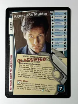 The X-Files CCG Premiere RARE Agent Card # 169 AGENT FOX MULDER - Image 1