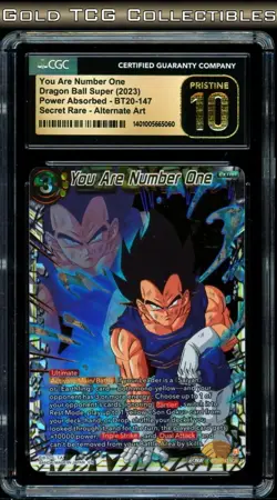 G1N CGC 10 PRISTINE You Are Number One Vegeta Power Absorbed BT20147 Card Super - Image 1