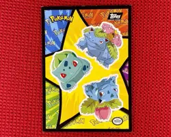 Bulbasaur, Ivysaur, Venusaur - 1999 Pokemon Topps Sticker Puzzle - Black Logo - Image 1