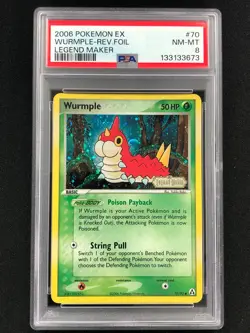 Pokemon 2006 Wurmple Reverse Holo Stamped 70/92 PSA 8 - Image 1
