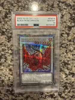 PSA 10 Yu-Gi-Oh! Black Rose Dragon TN23-EN014 - Quarter Century Secret Rare - Image 1