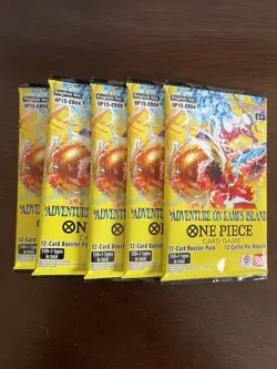 One Piece Adventure On Kami’s Island OP-15 & EB-04 5 Booster Packs Lot English D - Image 1