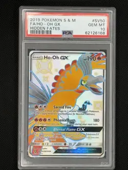 2019 POKEMON SUN & MOON HIDDEN FATES #SV50 FULL ART/HO-OH GX PSA 10 - Image 1