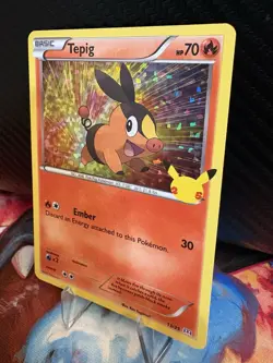 Tepig 13/25 Holo McDonald’s 25th Anniversary 2021 Pokemon Card NM - Image 2