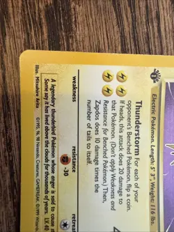 Zapdos 15/62 Fossil Holo First 1st Edition Pokemon Card TCG (MP) Base Set Rare - Image 5